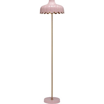 Delikatna lampa podłogowa kwiat Wells różowa
